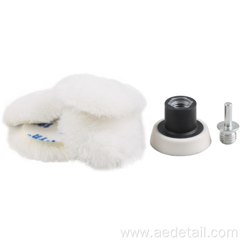 Wool Polishing Pads with Hook & Loop Drill Adapter